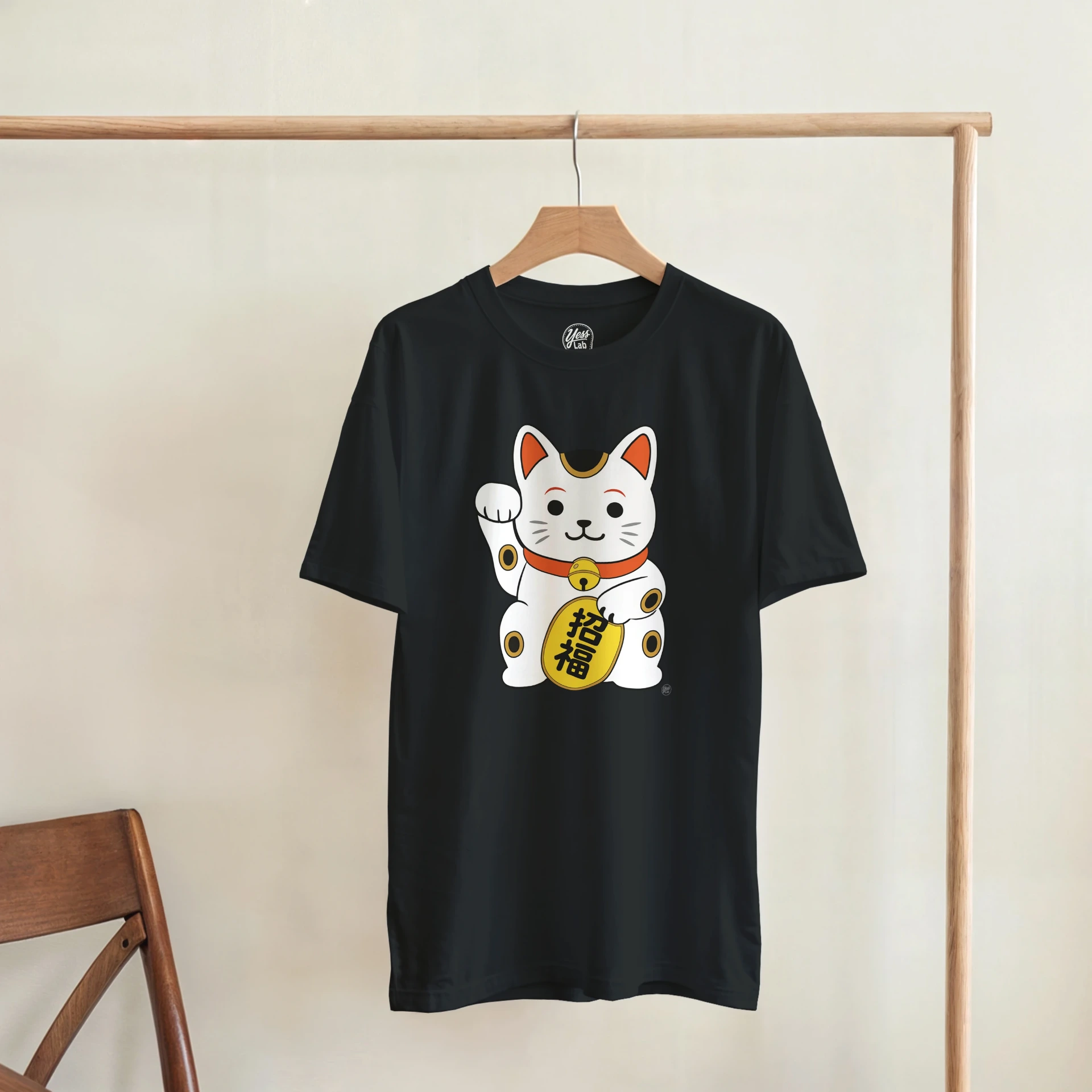 Lucky Cat Maneki-neko | T-shirt japonais porte-bonheur