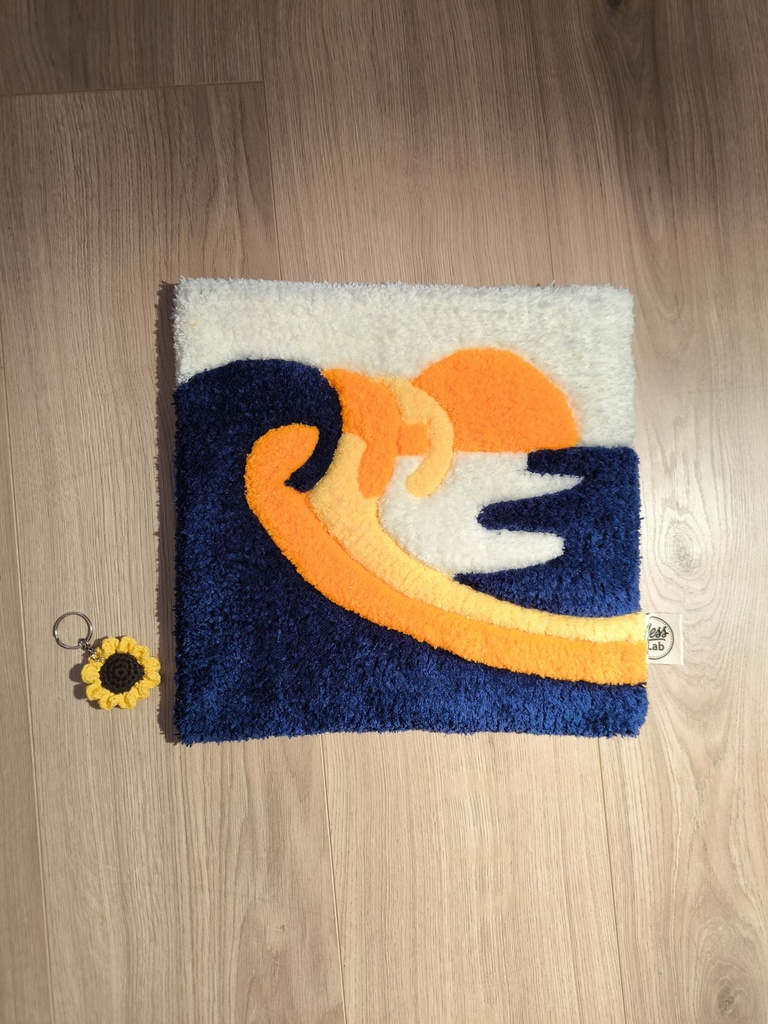 Vague solaire - tapis tufté fait main