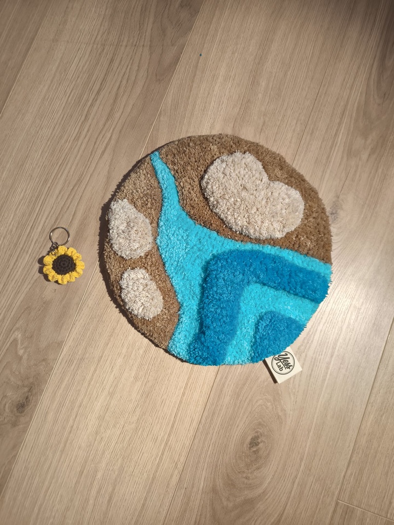 Rivière turquoise - tapis tufté fait main