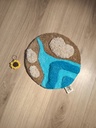 Rivière turquoise - tapis tufté fait main