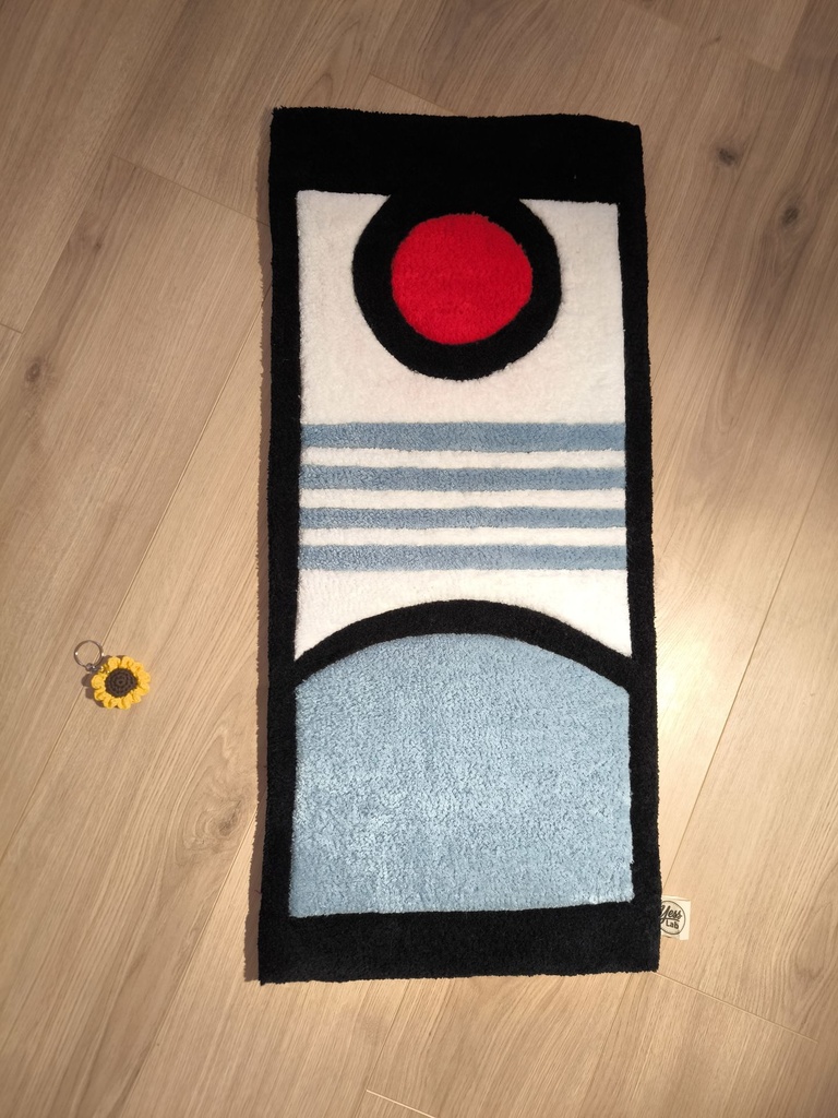 Boucles hanafuda de Tanjiro - tapis tufté fait main
